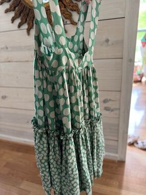 Polka Dot Midi Sundress in Mint Green